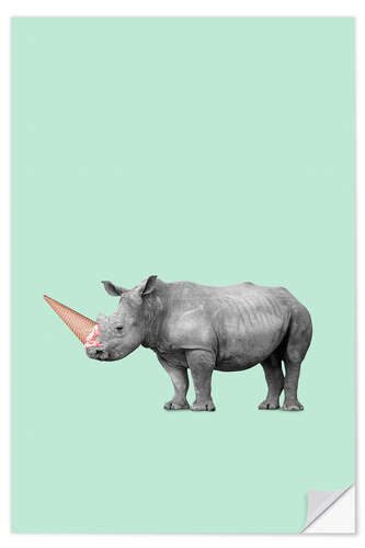 Wandsticker Eis-Nashorn