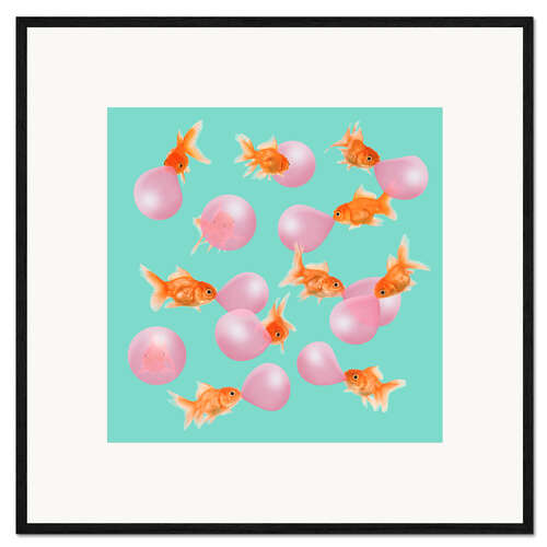 Kunsttryk i ramme Bubblegum Goldfish