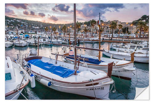 Wall sticker Evening mood in the port of Port Soller (Mallorca)