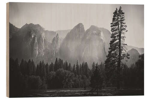 Wood print In the Yosemite valley