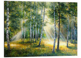 Magnettafel Sonnenlicht im grünen Wald