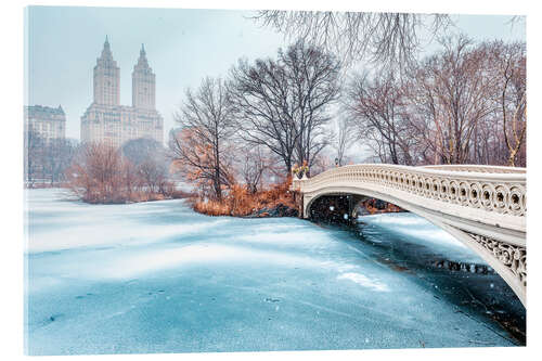 Cuadro de metacrilato Central Park Winter, Bow Bridge