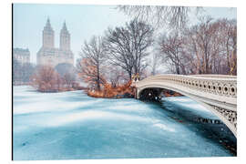 Aluminiumsbilde Central Park Winter, Bow Bridge