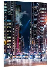 Foam board print New York Sixth Avenue at Night