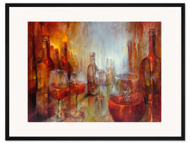 Gerahmter Kunstdruck Stillleben Weingläser