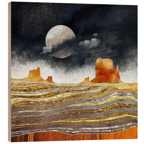 Wood print Metallic Desert