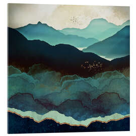 Obraz na szkle akrylowym  Góry w kolorze indygo - SpaceFrog Designs