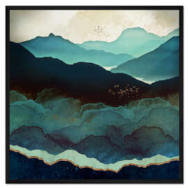 Gerahmter Kunstdruck Indigo-Berge