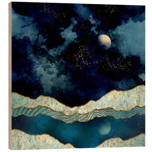 Wood print Indigo Sky