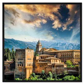 Gerahmter Kunstdruck Ansicht des berühmten Alhambra