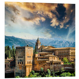 Foam board print View of the famous Alhambra