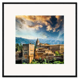 Kehystetty taidepainatus View of the famous Alhambra