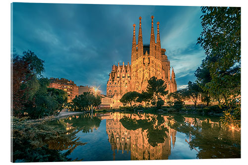 Acrylic print Sagrada Família at night