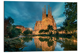 Aluminium print Sagrada Família at night