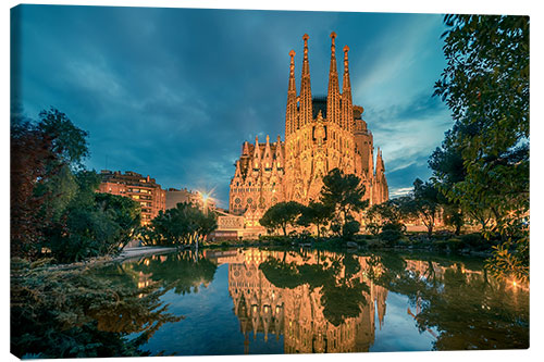 Canvas print Sagrada Família at night