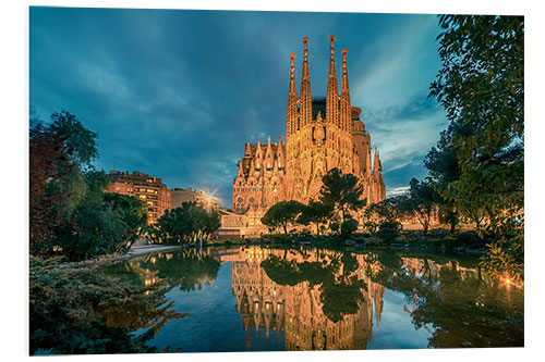 PVC-taulu Sagrada Família at night