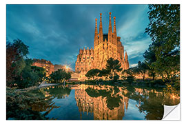 Wall sticker Sagrada Família at night