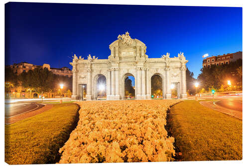 Tableau sur toile Vue nocturne de la Puerta de Alcala