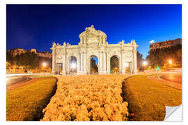 Wall sticker Night view of the Puerta de Alcala