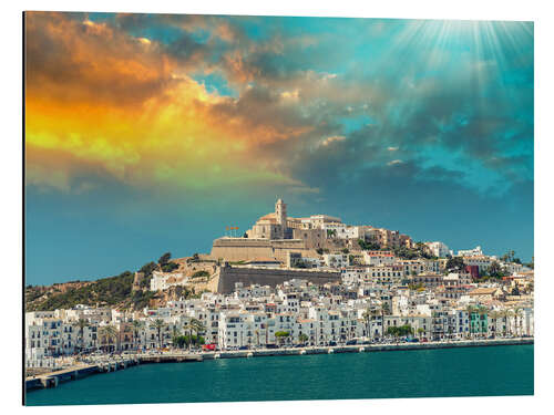 Aluminium print Sunset over Ibiza