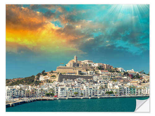 Wandsticker Sonnenuntergang über Ibiza