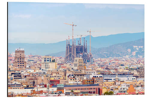 Aluminium print Barcelona with the Cathedral of Gaudí