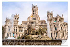 Selvklebende plakat Cibeles Fountain at Plaza de Cibeles in Madrid