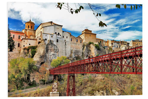 Foam board print Cuenca,view with bridge