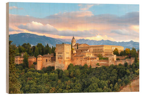 Holzbild Alhambra mit Comares-Turm