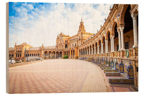 Hout print Placa de Espana in Seville