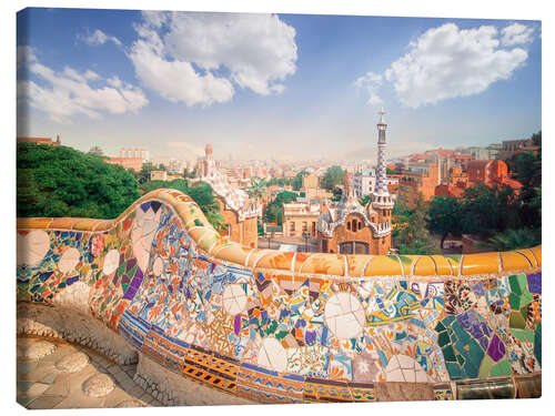 Leinwandbild Der Park Guell in Barcelona