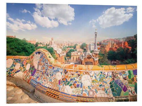 Hartschaumbild Der Park Guell in Barcelona