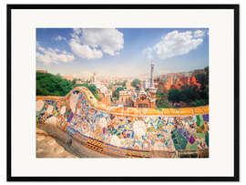 Impresión de arte enmarcada Parque Güell en Barcelona