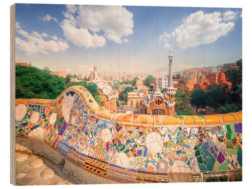 Cuadro de madera Parque Güell en Barcelona