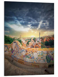 Quadro em plexi-alumínio The famous park Guell in Barcelona