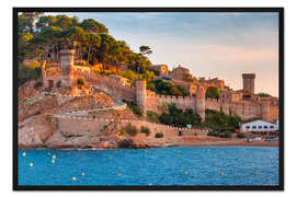 Gerahmter Kunstdruck Tossa de Mar auf Costa Brava, Catalunya