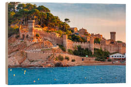 Quadro de madeira Tossa de Mar on Costa Brava, Catalunya