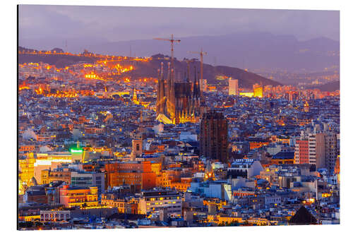 Aluminium print Aerial view of Barcelona