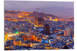 Tableau en plexi-alu Vue aérienne de Barcelone