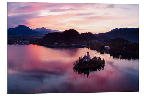 Stampa su alluminio Lake Bled colors, Slovenia