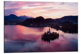 Aluminium print Lake Bled colors, Slovenia