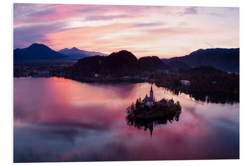 Foam board print Lake Bled colors, Slovenia