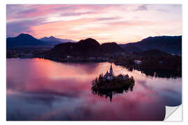 Wall sticker Lake Bled colors, Slovenia