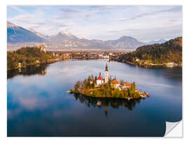 Wall sticker Lake Bled and island in autumn, Slovenia