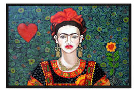 Gerahmter Kunstdruck Frida Kahlo, Königin der Herzen (Detail)