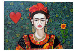 Foam board print Frida Kahlo, Queen of Hearts (detail)