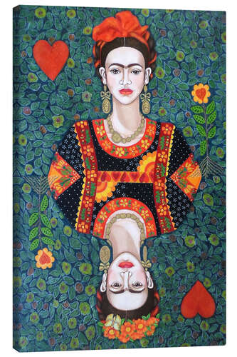 Leinwandbild Frida Kahlo, Königin der Herzen