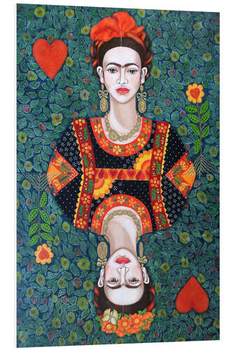 Foam board print Frida Kahlo, Queen of Hearts