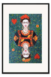 Gerahmter Kunstdruck Frida Kahlo, Königin der Herzen