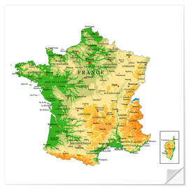 Naklejka na ścianę Map of France